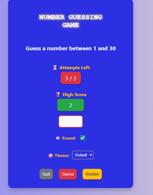 Number Guessing Game