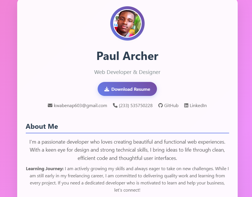Personal Portfolio Website
